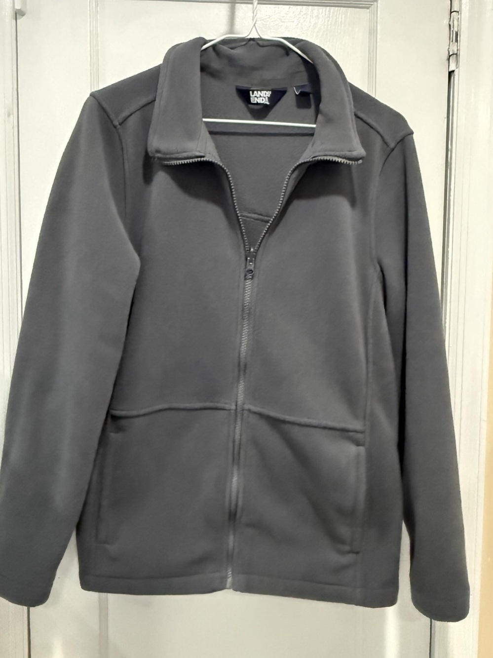 Lands' End Gray Fleece Jacket Size Medium Like New